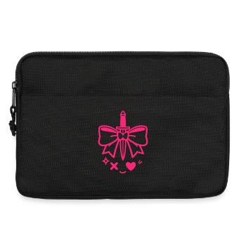 Rosa Schleife mit Dolch - Laptoptasche 13" - Schwarz - Vorne