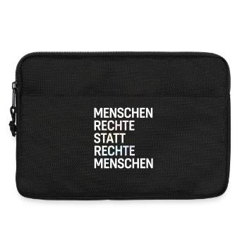 Menschenrechte statt rechte Menschen Spruch Demo - Laptoptasche 13" - Schwarz - Vorne