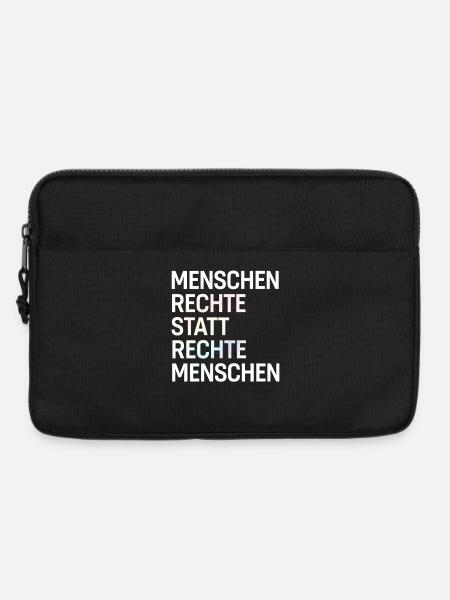 Menschenrechte statt rechte Menschen Spruch Demo - Laptoptasche 13" - Schwarz