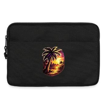 Palmen am Neon Sonnenuntergang Zoopy - Laptoptasche 13" - Schwarz - Vorne