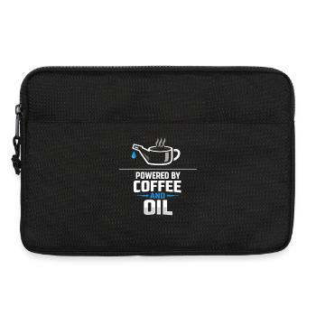 Powered By Coffee And Oil Schrauber Spruch Kaffee - Laptoptasche 13" - Schwarz - Vorne