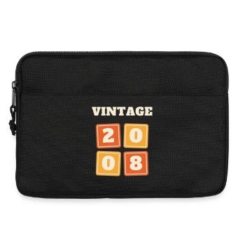 Vintage 2008 Retro Jahrgang 18. Geburtstag Geschen - Laptoptasche 13" - Schwarz - Vorne