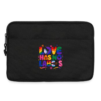 Love Has No Labels Regenbogen Pride Spruch - Laptoptasche 13" - Schwarz - Vorne