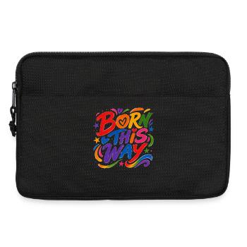 Born This Way Regenbogen CSD Pride Spruch - Laptoptasche 13" - Schwarz - Vorne