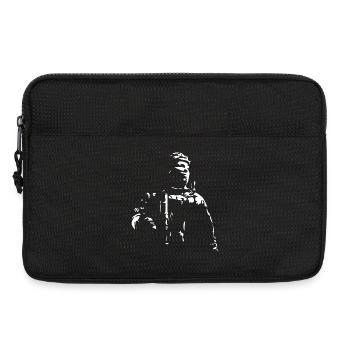 Soldier Silhouette - Monochrome Figure - Laptop bag 13" - black - Front