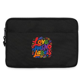 Love Has No Labels für Pride Fans Tshirt Aufkleber - Laptoptasche 13" - Schwarz - Vorne