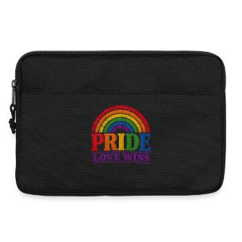Pride Love Wins Regenbogen Vintage T-Shirt Sticker - Laptoptasche 13" - Schwarz - Vorne
