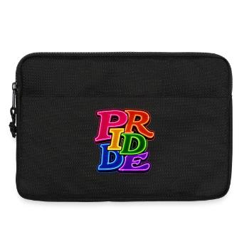 Pride LGBTQ Neon Schrift Bunter Regenbogen CSD - Laptoptasche 13" - Schwarz - Vorne