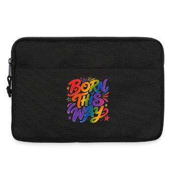 Born This Way Rainbow CSD Pride Saying - Laptop bag 13" - black - Front