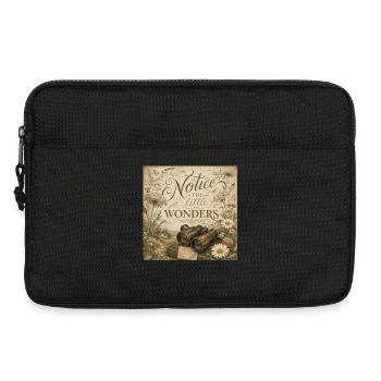 Jumelles fleurs sauvages Fresques rétro décoration nostalgique - Sacoche pour ordinateur portable 13 pouces - noir - Devant