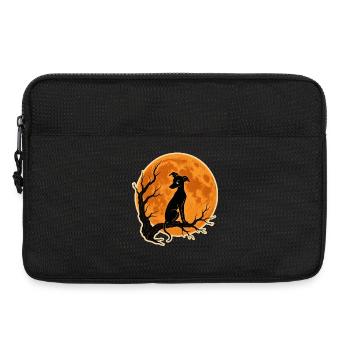 Greyhound Full Moon T-Shirt Halloween Vintage - Laptop bag 13" - black - Front