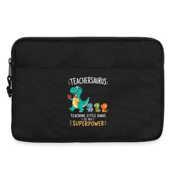 Teachersaurus Teacher Humor with Little Dinosaur - Laptop bag 13" - black - Front