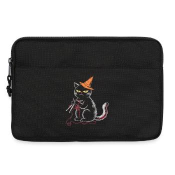 Schwarze Mürrische Katze Stricken Hexenhut T-Shirt - Sacoche pour ordinateur portable 13 pouces - noir - Devant