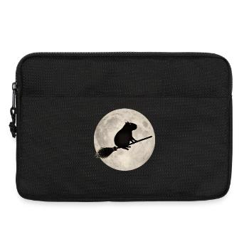 Hamster au clair de lune sur le balai - Sacoche pour ordinateur portable 13 pouces - noir - Devant