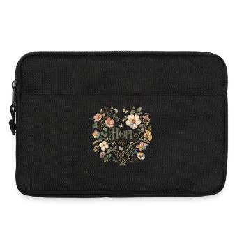 T-shirt Hope Floral Heart Botanique Vintage Floral - Sacoche pour ordinateur portable 13 pouces - noir - Devant