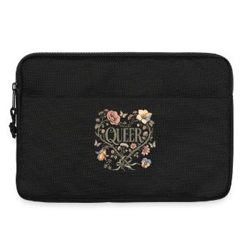 T-shirt queer en forme de cœur floral LGBTQ Pride Vintage - Sacoche pour ordinateur portable 13 pouces - noir - Devant