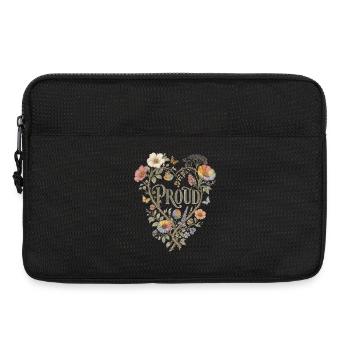T-shirt fier en forme de cœur floral LGBTQ Pride vintage - Sacoche pour ordinateur portable 13 pouces - noir - Devant