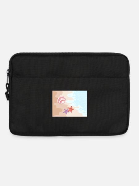 Sommerstrand Seesterne und Muscheln - Laptoptasche 13" - Schwarz
