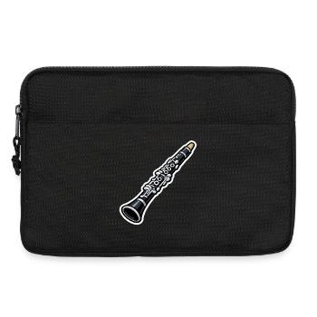 Klarinette Sticker Kunst - Laptoptasche 13" - Schwarz - Vorne