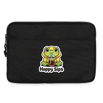 Grenouille au thé mousseux - Sacoche pour ordinateur portable 13 pouces - noir - Devant