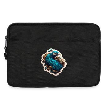 Blauer Pfau Federpracht - Laptoptasche 13" - Schwarz - Vorne
