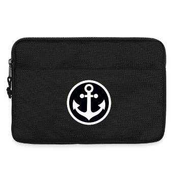 Anker im Kreis - Laptoptasche 13" - Schwarz - Vorne