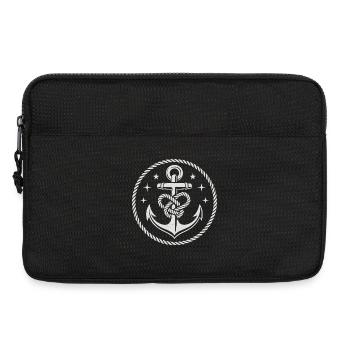 Nautischer Anker mit Seilknoten - Laptoptasche 13" - Schwarz - Vorne