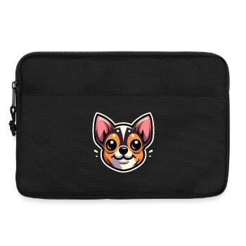 Chihuahua Hund Cartoon Kopf - Laptoptasche 13" - Schwarz - Vorne
