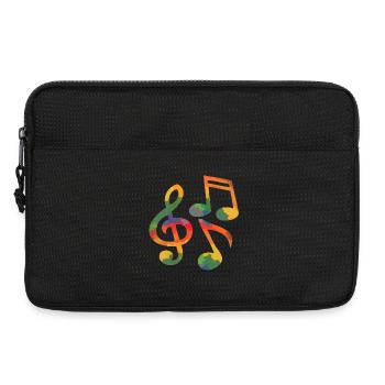Farbige Musiknoten - Laptoptasche 13" - Schwarz - Vorne