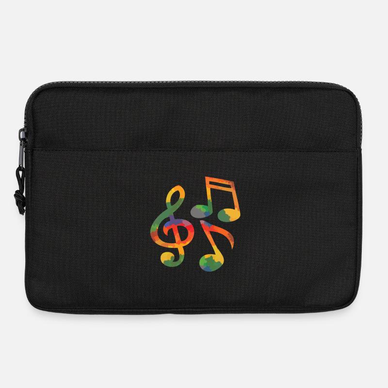 Farbige Musiknoten - Laptoptasche 13" - Schwarz
