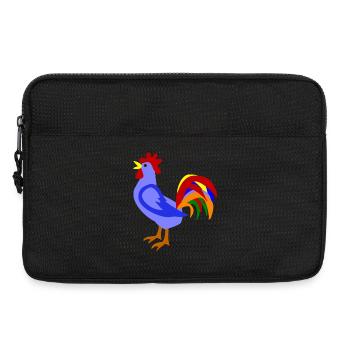 Colorful rooster in art design - Laptop bag 13" - black - Front