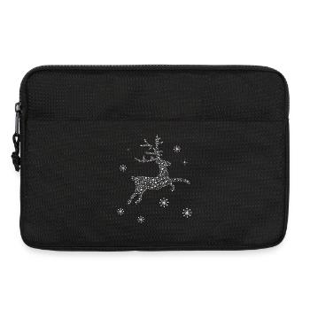 Flocon de neige étoile rennes cerf noël - Sacoche pour ordinateur portable 13 pouces - noir - Devant