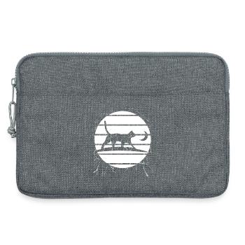 Chat au clair de lune – Promenade nocturne - Sacoche pour ordinateur portable 13 pouces - gris chiné - Devant