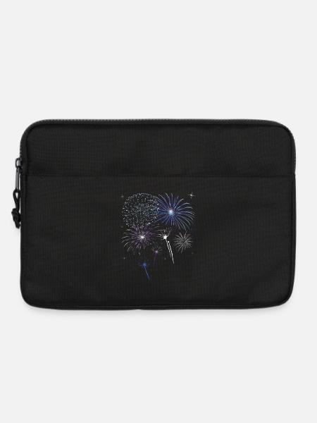 Silvester. Buntes Feuerwerk mit Sternen. - Laptoptasche 13" - Schwarz