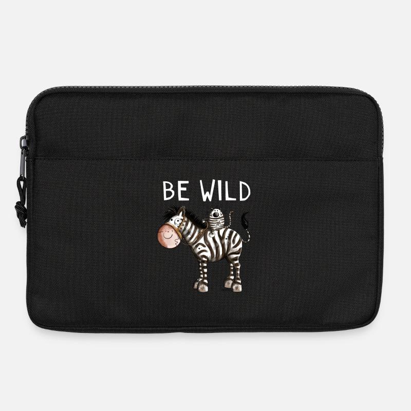 Be Wild Zebra - Zebras - Katze - Katzen - Geschenk - Laptoptasche 13" - Schwarz