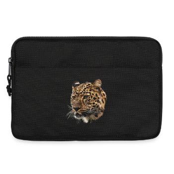 Toile tête de guépard, grands félins, motifs animaliers - Sacoche pour ordinateur portable 13 pouces - noir - Devant