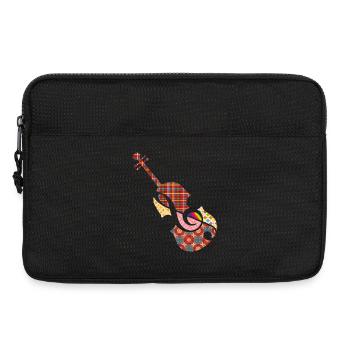 beautiful patchwork violin with treble clef - Laptop bag 13" - black - Front