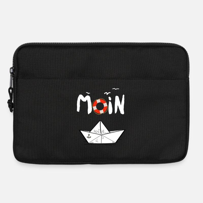 Moin Möwen Rettungsring Papierboot Schiff - Laptoptasche 13" - Schwarz