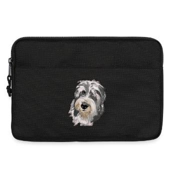 Collie barbu - Sacoche pour ordinateur portable 13 pouces - noir - Devant