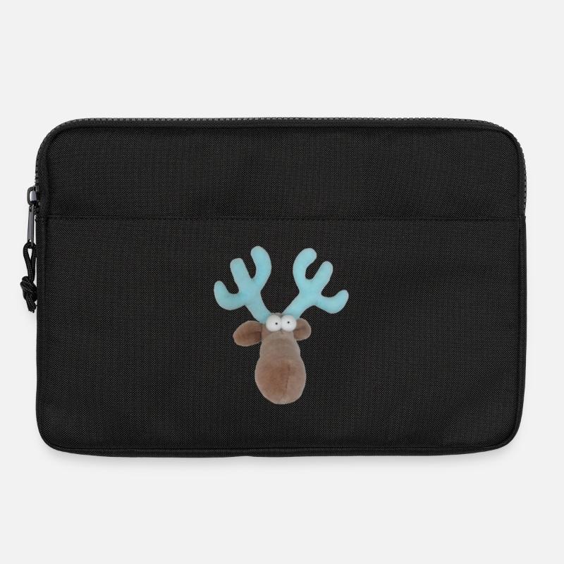 lustiger Elch, Elchskopf, Elchkopf, Geweih türkis - Laptoptasche 13" - Schwarz