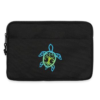 Blue and yellow sea turtle symbol - Laptop bag 13" - black - Front