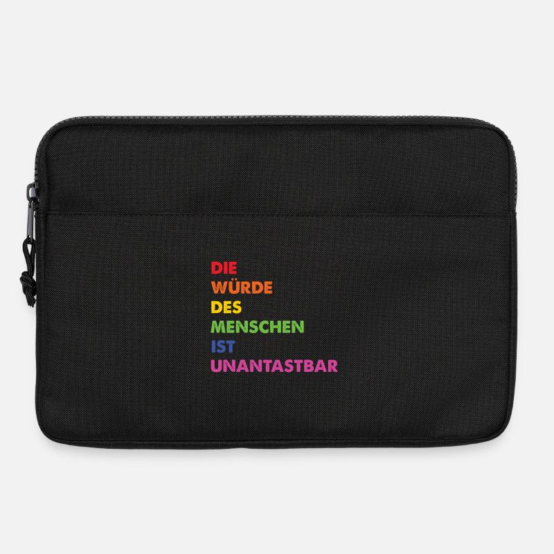 Menschenrechte Regenbogen Grundgesetz - Laptoptasche 13" - Schwarz