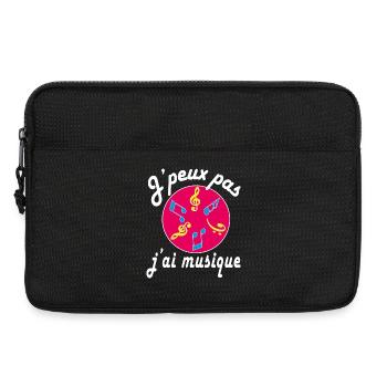 j'peux pas j'ai musique - Sacoche pour ordinateur portable 13 pouces - noir - Devant