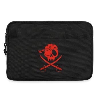 Crâne de pirate rouge - Sacoche pour ordinateur portable 13 pouces - noir - Devant