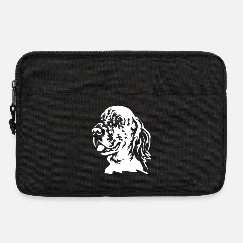 Englischer Setter Kopf "Black Edition" - Laptoptasche 13" - Schwarz