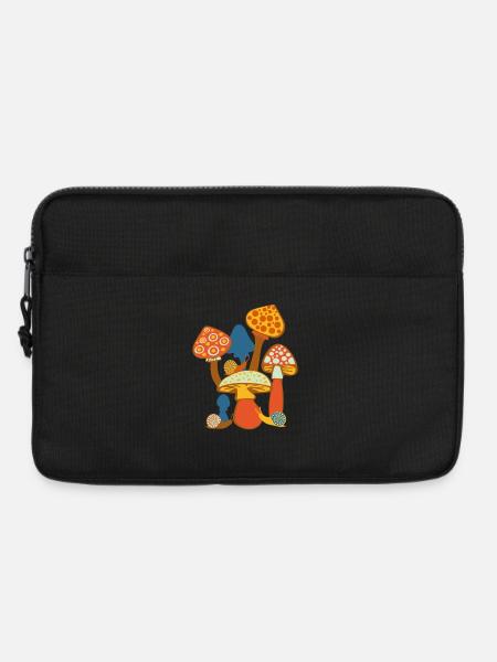 Süßes Pilzbild mit Schnecken - Laptoptasche 13" - Schwarz
