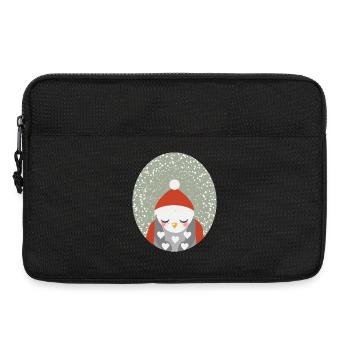 hibou rêveur avec chapeau de Noël Père Noël - Sacoche pour ordinateur portable 13 pouces - noir - Devant