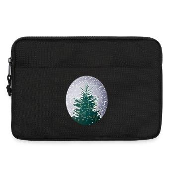 illuminated Christmas tree in the snow - Laptop bag 13" - black - Front