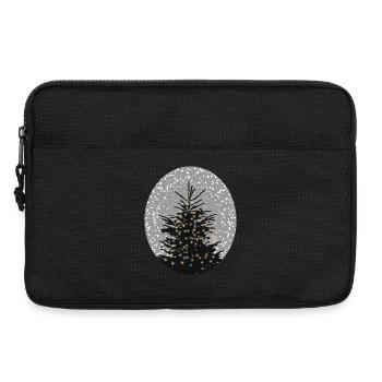 illuminated Christmas tree in the snow - Laptop bag 13" - black - Front
