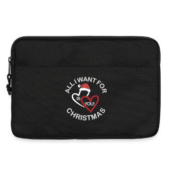 All I want for Christmas is you t-shirt design - Laptop bag 13" - black - Front